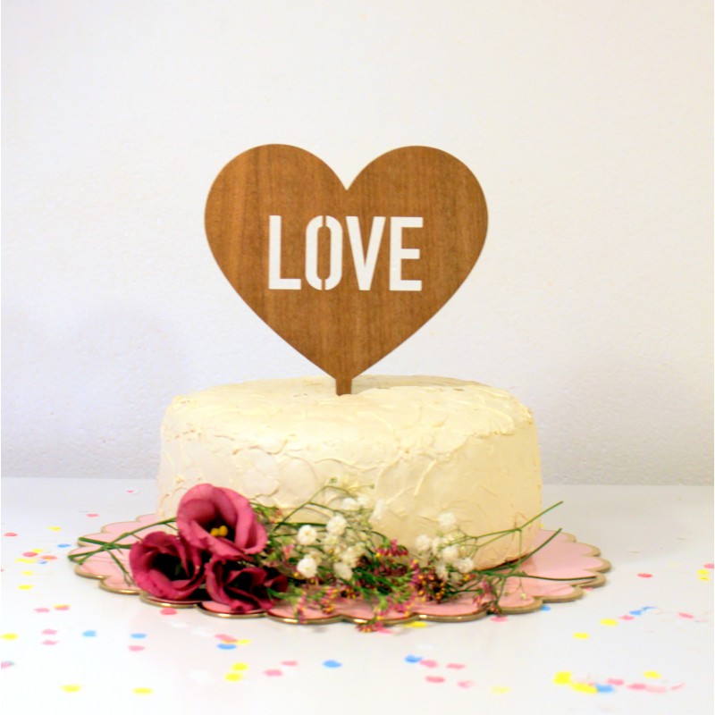 Cake topper personnalisé en bois faon / biche - Print Your Love