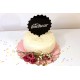 Cake topper 100% Bonheur plexi noir