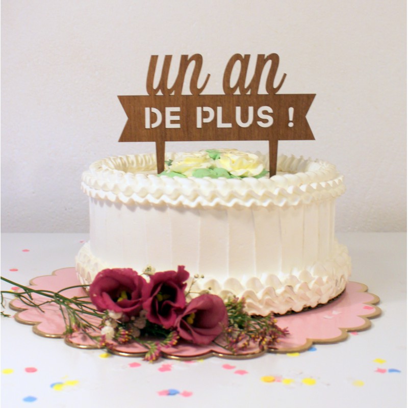 Cake Topper en Bois Happy Birthday - La Boutique de Juliette