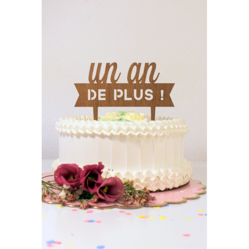 Cake Topper Joyeux Anniversaire Bois - Déco Fête Unique – Lou et Renardo