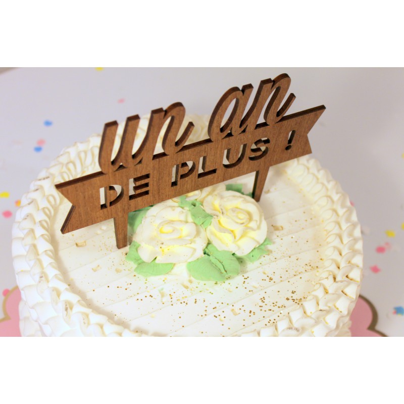 Cake Topper Joyeux Anniversaire Bois - Déco Fête Unique – Lou et