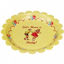 Petites assiettes vintage Let's Party (par 8)