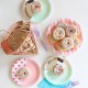 Assiettes design rose (par 12)