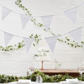 Guirlande de fanions coton blanc - MODERN CONFETTI