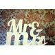 Cake topper mariage "Mr & Mrs" - blanc