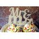 Cake topper mariage "Mr & Mrs" - blanc