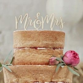 Cake topper Mr et Mrs en bois