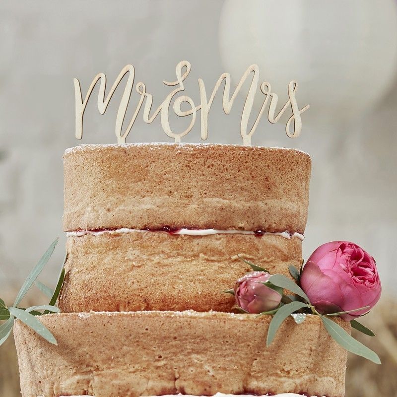Cake Topper Mr et Mrs et 50PCS Confettis Cœur en Bois Décoration de Gâteau pour Mariage Fête de Saint-Valentin Engagement Anniversaire Festival Cérémonie Accessoires Cadeau Party 