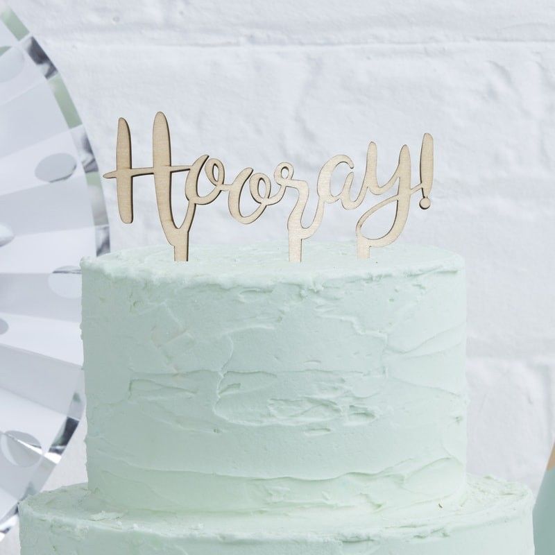 Cake Topper En Bois Hooray Modern Confetti Cake Topper En Bois Hooray Modern Confetti