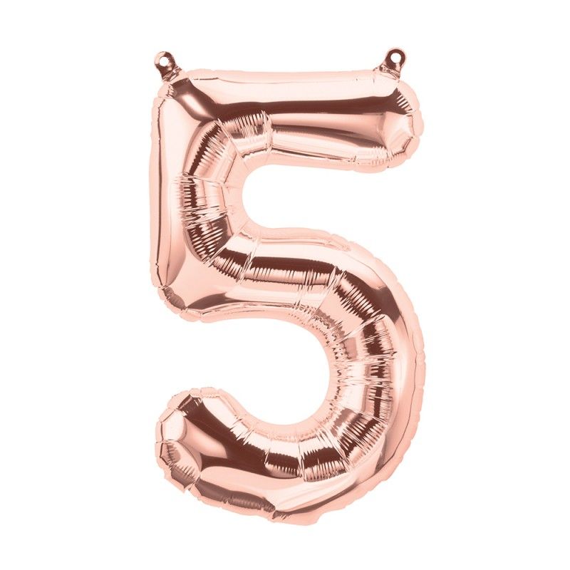 10 ballons anniversaire 1 an rose, rose gold, chiffre 1 - MODERN CONFETTI