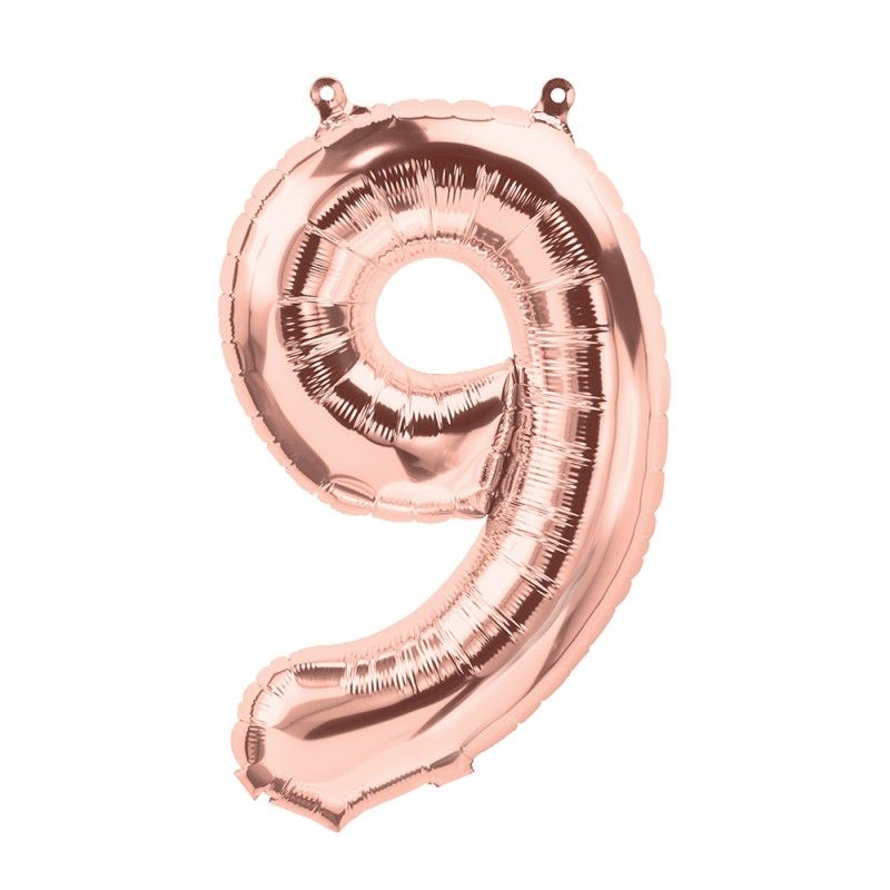 10 ballons anniversaire 1 an rose, rose gold, chiffre 1 - MODERN CONFETTI