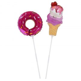 Mini ballons donut et glace avec tiges