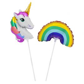 Mini ballons licorne et arc en ciel