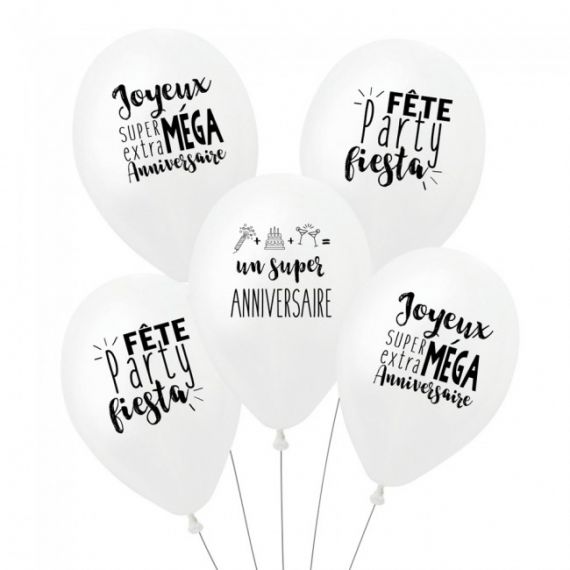 Ballons D Anniversaire A Messages Par 5 Modern Confetti
