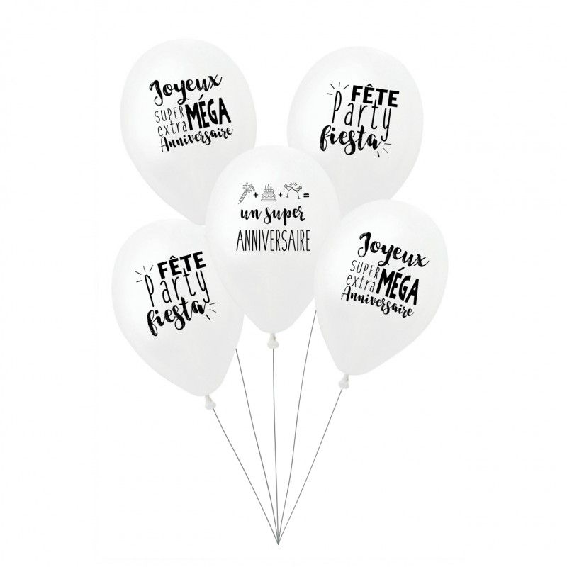 Ballons D Anniversaire A Messages Par 5 Modern Confetti Ballons D Anniversaire A Messages Par 5 Modern Confetti