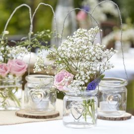 Photophores cœur en verre (par 4)