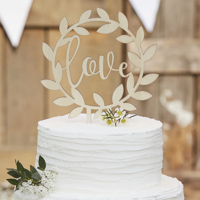 Cake topper Anniversaire plexi bois - script - MODERN CONFETTI