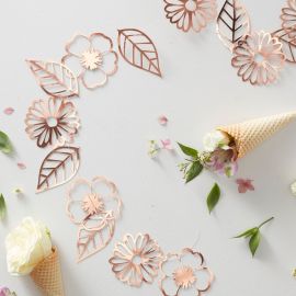 Guirlande fleurs rose gold