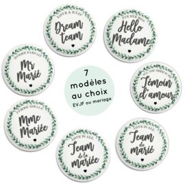 Badges EVJF et mariage botanique