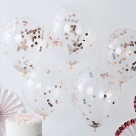 Ballons confetti rose gold (par 5)